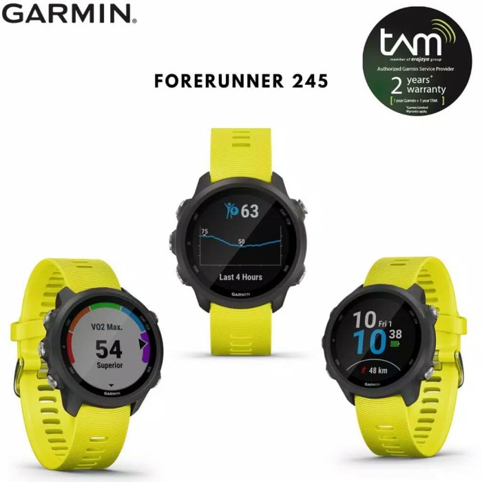 Garmin Forerunner 245 Non Music Amp Yellow TAM 2 Tahun
