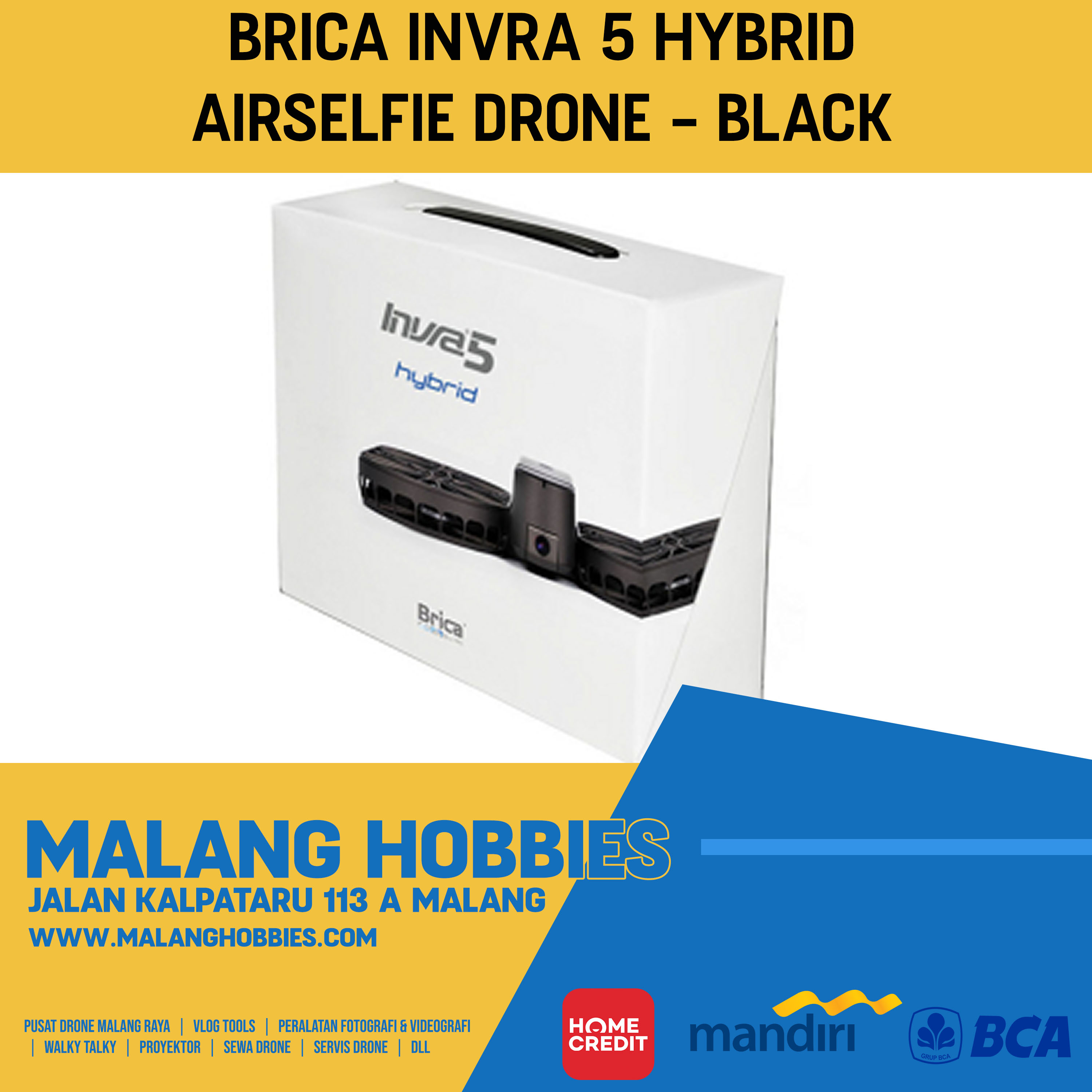Brica Invra 5 Hybrid AirSelfie Drone - Black