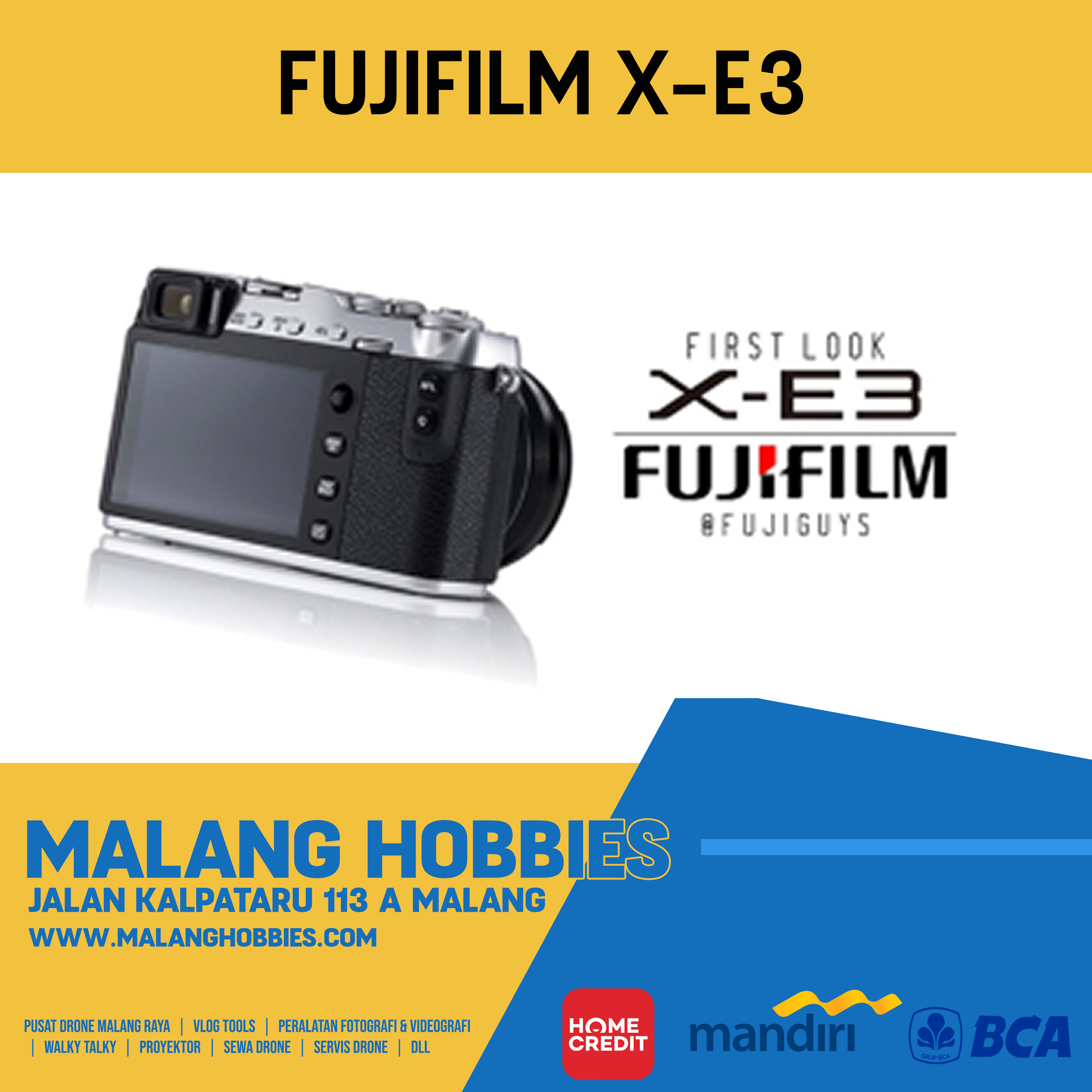Fujifilm XE3 / Fuji X-3 Mirrorless Camera Kit 23mm F2 Black