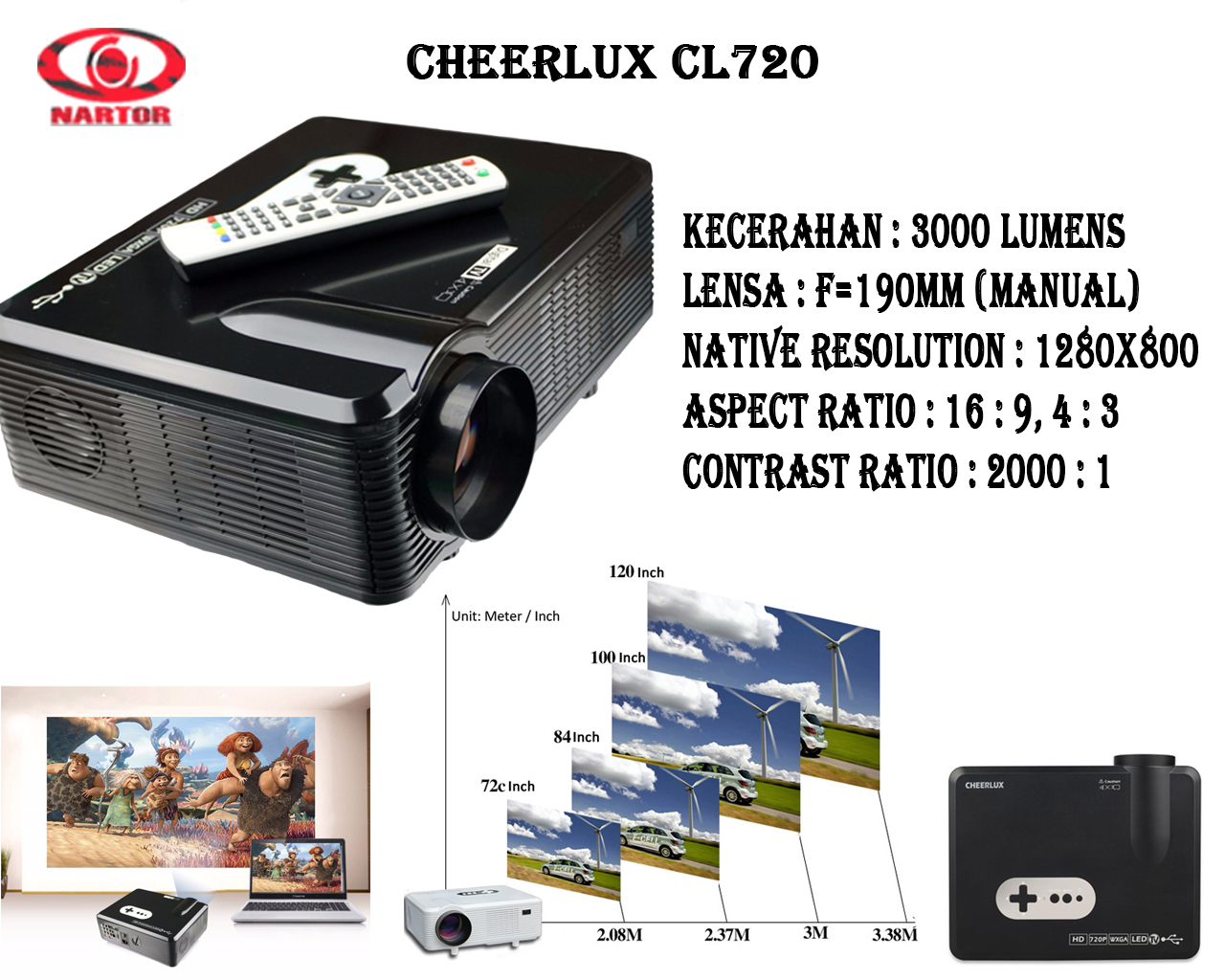 proyekor cheerlux cl720 malang surabaya