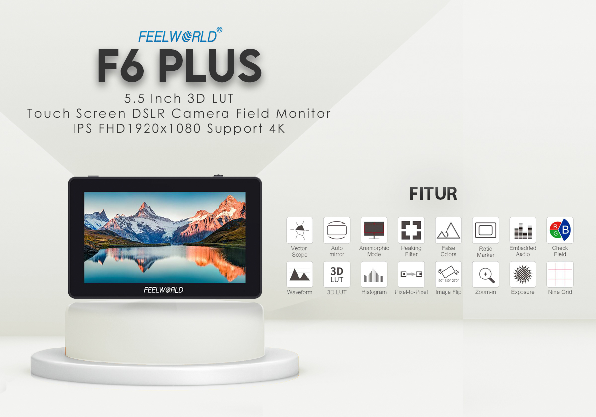 jual Feelworld F6 Plus 5.5 Inch 3D LUT Monitor harga spesifikasi