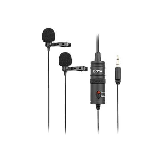 jual mic Boya BY-M1DM Dual Omnidirectional Lavalier Boya m1dm harga review spesifikasi