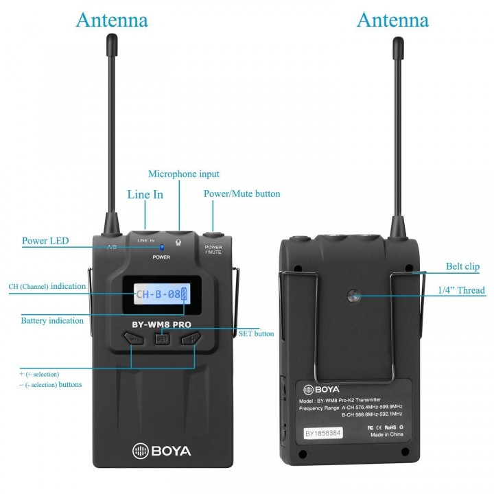 jual mic jual Boya BY-WM8 Pro K1 UHF Wireless Microphone wm8pro k1 harga review spesifikasi