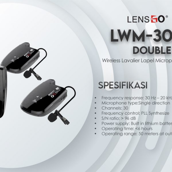 jual mic wireless Lensgo LWM 308C Dual Wireless Lavalier Lapel Microphone 