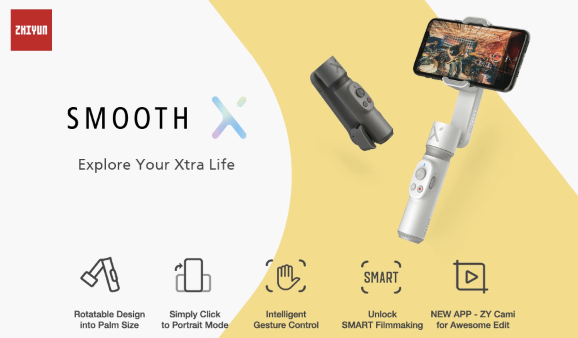 jual Zhiyun Smooth X 2 Axis Gimbal Stabilizer Smartphone harga spesifikasi 